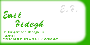 emil hidegh business card